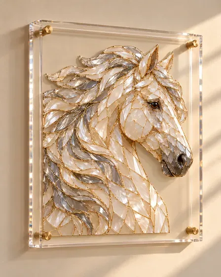 Pearl Horse: A flowing mane in mother-of-pearl.