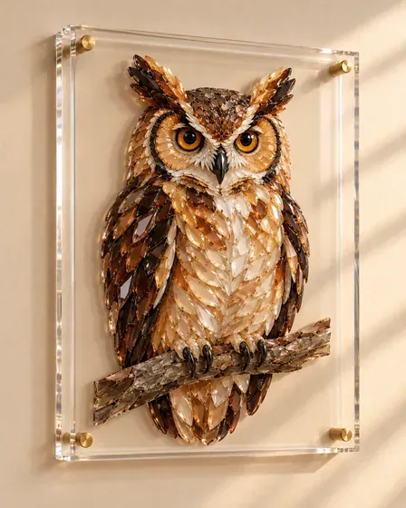 Night Owl: Amber eyes, honey feathers.